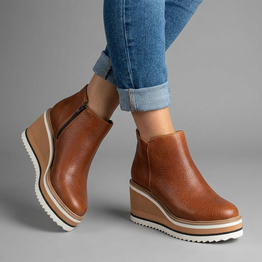 Platform Wedge Ankle Boots