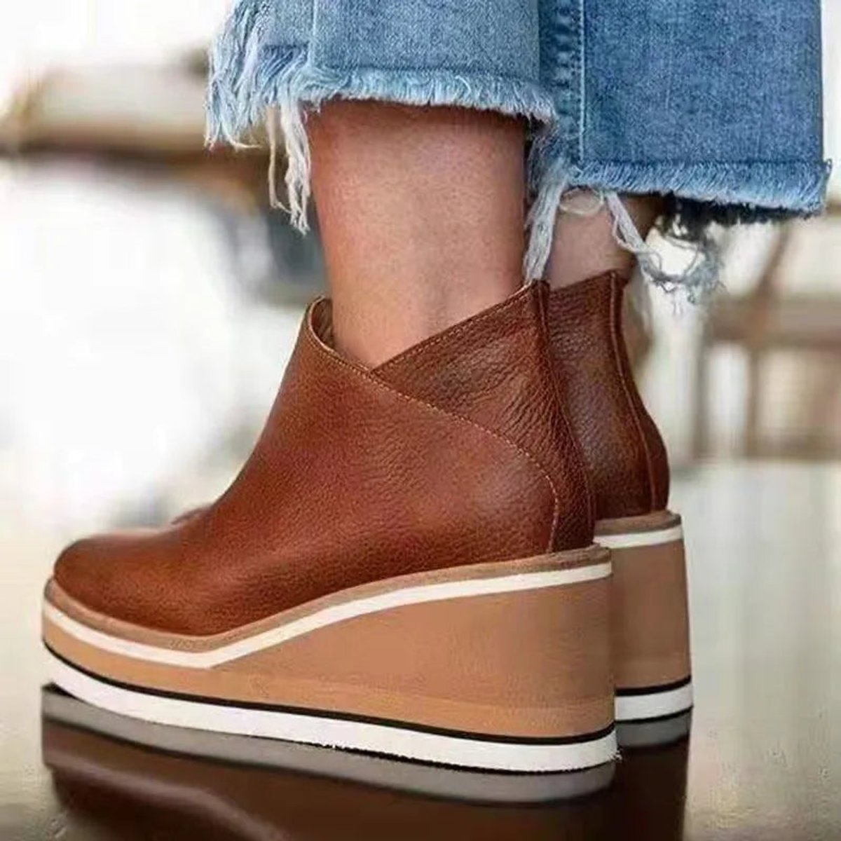 Platform Wedge Ankle Boots